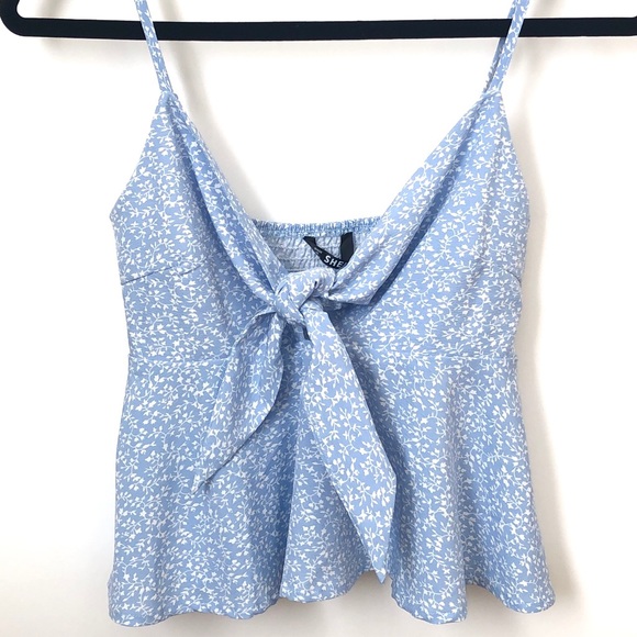 SHEIN Tops - Blue Front Tie Top